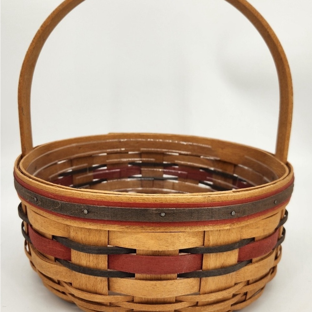 Longaberger Crisco American Cookie Celebration Basket Tan and Red Woven Basket